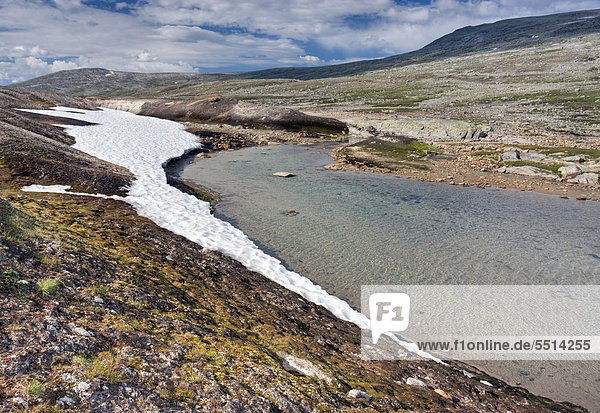 Der Bach Namnlauselva  Saltfjellet-Svartisen-Nationalpark  Provinz Nordland  Norwegen  Skandinavien  Europa