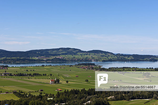 Blick vom Tegelberg auf den Froggensee und den Illasbergsee  Oberbayern  Bayern  Deutschland  Europa