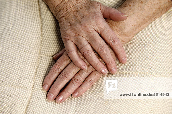 Wrinkly hands of an old woman  80 years