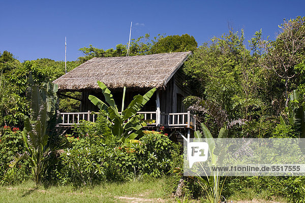 Simple palm bungalow on Mango Bay Beach  Phu Quoc Island  Vietnam  Asia