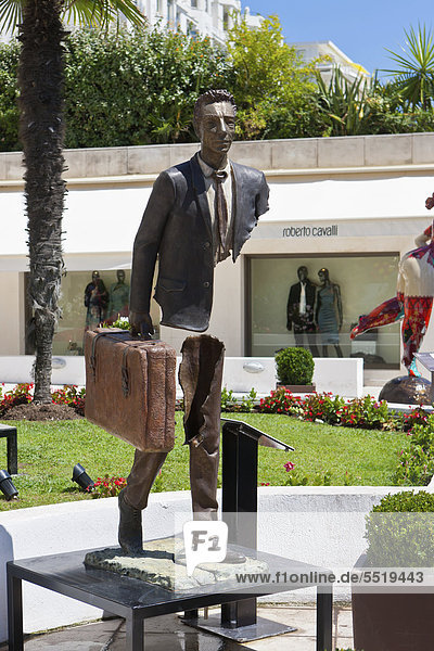 Statue of the artist Bruno Catalano,  La Croisette,  Cannes,  CÙte díAzur,  Southern France,  France,  Europe,  PublicGround