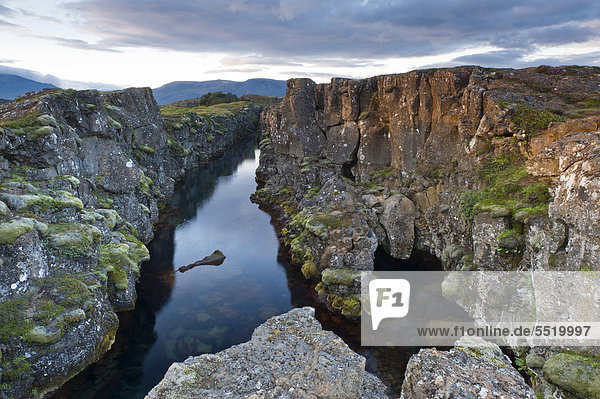 Grabenbruchzone oder Riftzone  Thingvellir  _ingvellir Nationalpark  Island  Europa