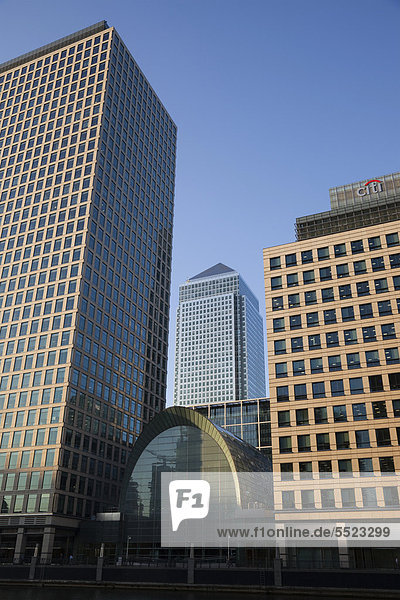 Canary Wharf  Londons Finanzzentrum  Docklands  London  England  Großbritannien  Europa