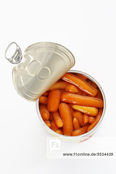 Konserve  geöffnete Dose Karotten
