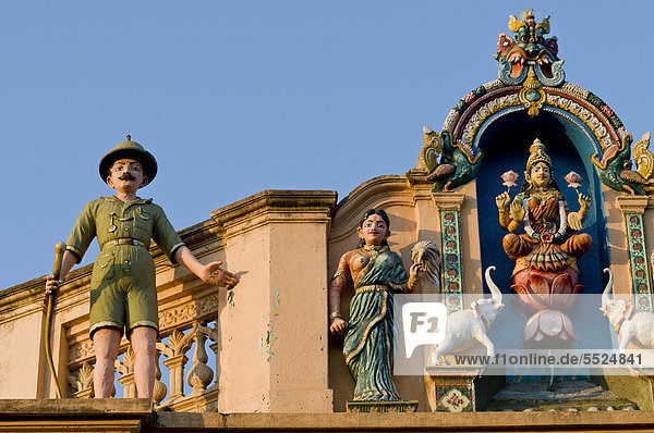 Wohnhaus Soldat Dekoration Elefant Indien indische Abstammung Inder Asien britisch Göttin alt Gewehr Tamil Nadu