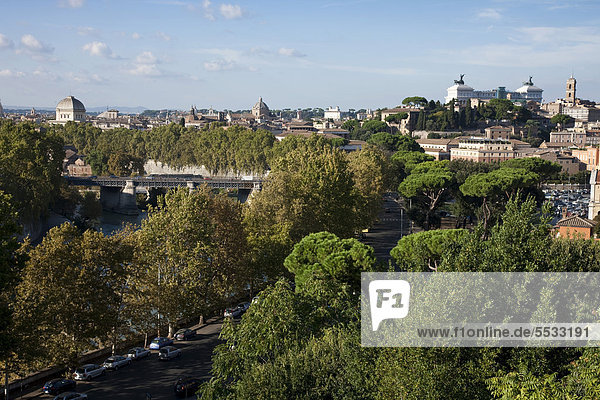 Aussichtspunkt vom Parco Savella auf das Stadtzentrum  Aventinhügel  Rom  Italien  Europa