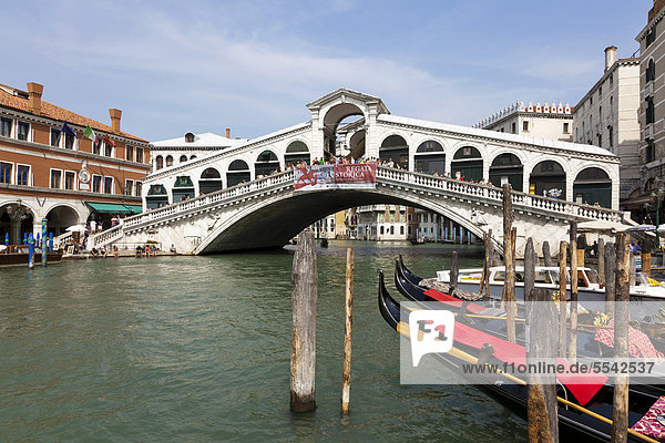 Europa über Ehrfurcht Brücke Rialtobrücke Italien Venedig