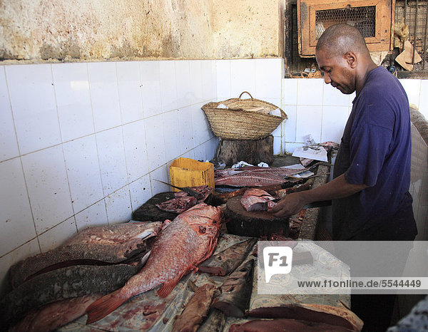 Market hall in Stone Town  Zanzibar  Tanzania  Africa