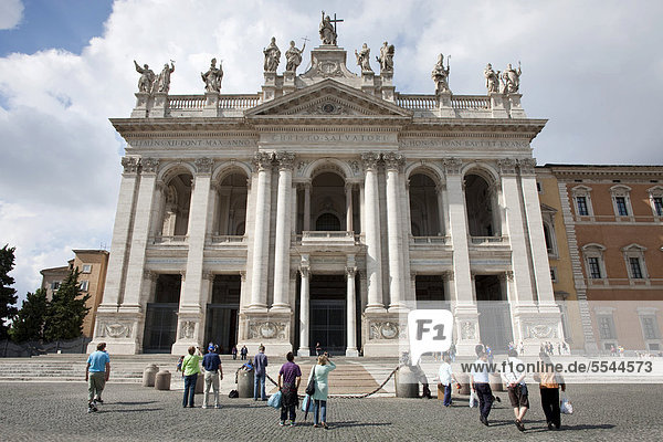 Facade of the Basilica San Giovanni in Laterano  Rome  Italy  Europe