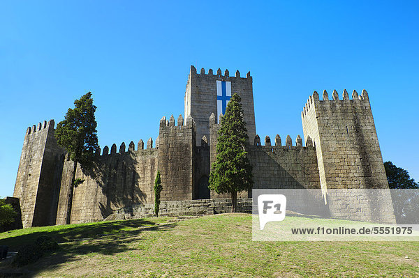 Guimaraes Schloss  Guimaraes  UNESCO-Weltkulturerbe  Provinz Minho  Portugal  Europa