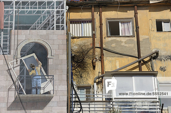 Jerusalem Hauptstadt Detail Details Ausschnitt Ausschnitte Gebäude Wandbild Naher Osten Israel