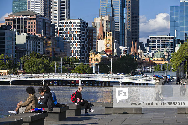 Großstadt Fluss Victoria Australien Melbourne