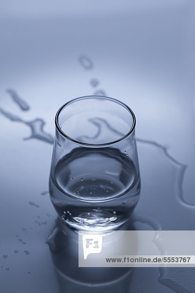 Wasserglas mit Spritzern