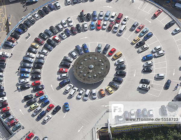 Luftaufnahme des Rundparkplatzes