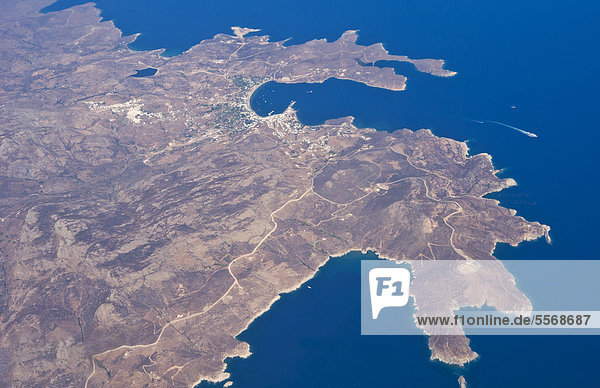 Aerial view of the Greek Island of Serifos