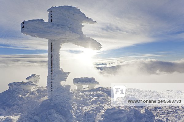 Summit cross at the Salzburg Hochthron at the Untersberg Alps