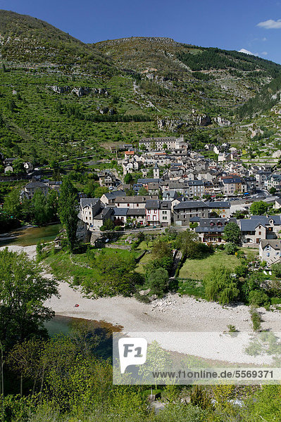 Frankreich Europa Schönheit Dorf Etikett Gorges du Tarn