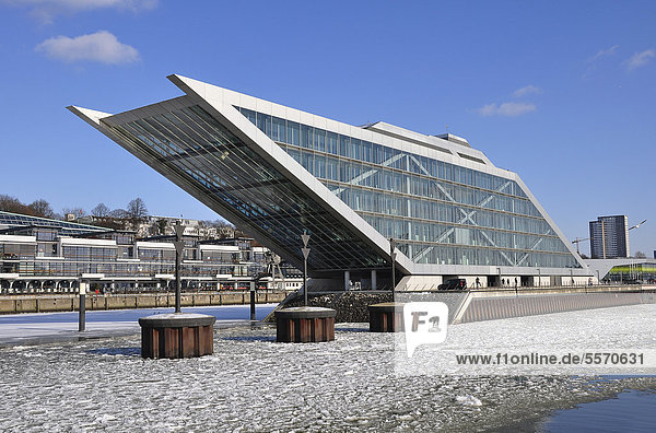 Hafen Europa Winter Gebäude Schiff Büro Form Formen mögen Hamburg - Deutschland Dockland Deutschland