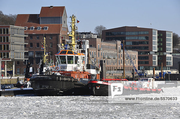 Hafen Europa Winter Schiff Hamburg - Deutschland Deutschland