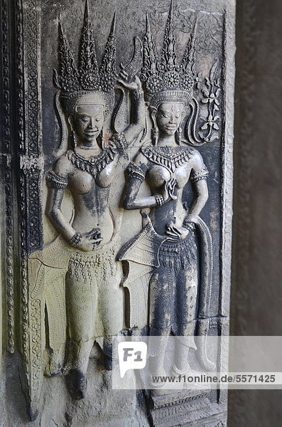 Apsaras  oberste Ebene  Tempelberg  Angkor Wat  Siem Reap  Kambodscha  Südostasien