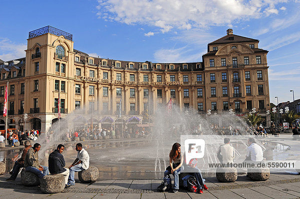 Fountain at Karlsplatz or Stachus square  Munich  Bavaria  Germany  PublicGround