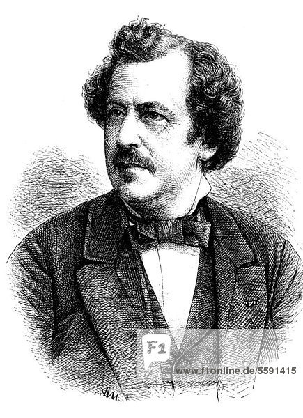 Otto Devrient  1838 - 1894  ein deutscher Schauspieler und Dramatiker  historischer Stich  1883