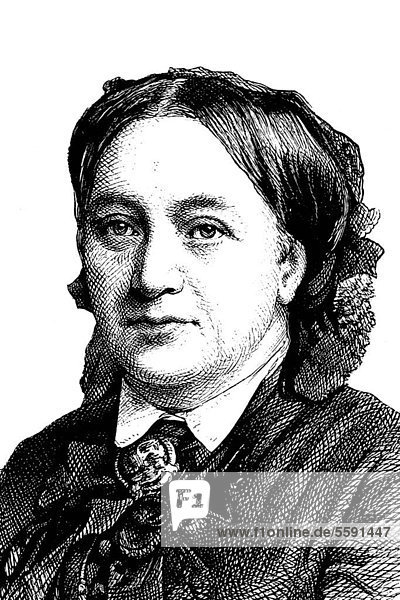 Anna Schepeler-Lette  1829 - 1897  eine deutsche Politikerin  Frauenrechtlerin und Schulgründerin  historischer Stich  1883