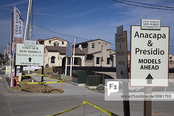 New home construction in the Otay Ranch community  Chula Vista  California  USA