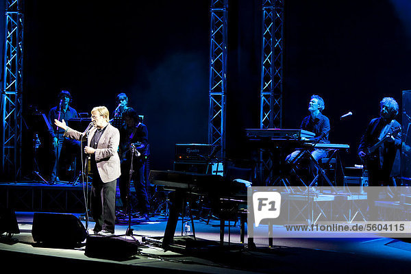 The Italian singer Lucio Dalla performing live at the concert hall of the KKL in Lucerne Switzerland Europe