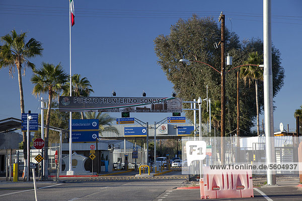Der internationale Grenzübergang nach Sonoyta Sonora Mexiko in Lukeville Arizona USA