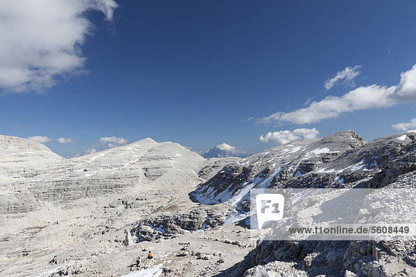 Aussicht vom Sass Pordoi  Sella-Gruppe  Sellaronda  Dolomiten  Italien  Europa