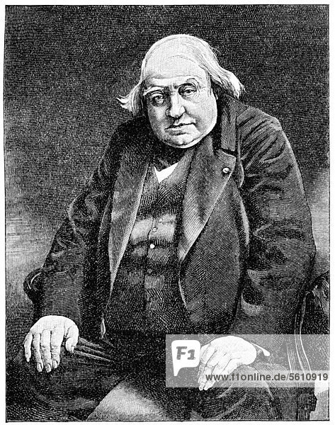 Historical print from the 19th century  portrait of Ernest Renan  1823 - 1892  a French writer  historian  archaeologist and member of the AcadÈmie FranÁaise