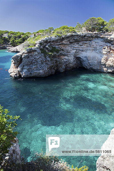 Cala Santanyi  southeast coast  Majorca  Balearic Islands  Spain  Europe