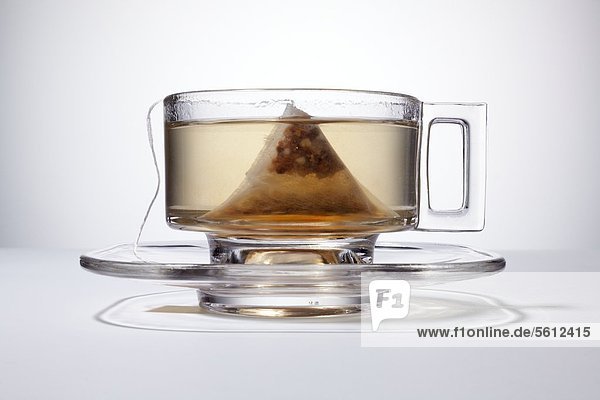 Glass of tea with teabag