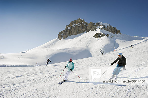Skigebiet  Tignes  Val d'Isere  Savoien  Alpen  Frankreich  Europa