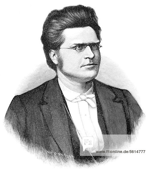 Historische Zeichnung aus dem 19. Jahrhundert  Portrait von Bj¯rnstjerne Martinius Bj¯rnson  Bjoernstjerne Martinius Bjoernson  1832 - 1910  ein norwegischer Dichter  Literaturnobelpreisträger und Politiker