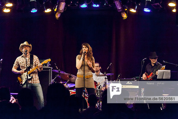 The Swiss singer-songwriter Estella Benedetti and band palying live at the Schueuer  Lucerne  Switzerland  Europe