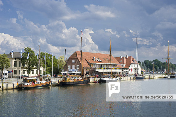 Harbour with sailing ships  Neustadt in Holstein  Schleswig-Holstein  Germany  Europe