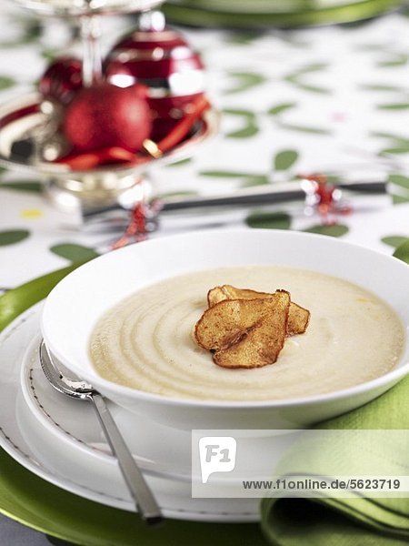 Cream of cauliflower soup at Christmas