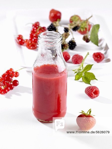 A bottle of berry sauce