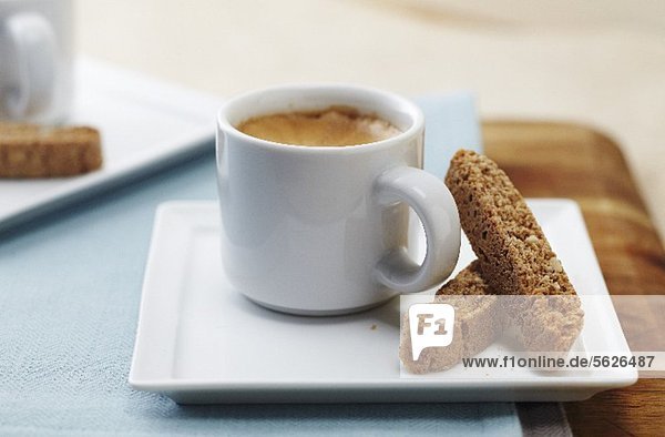 Cup of Espresso with Biscotti