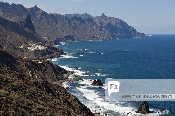 Coastline near Taganana and Benijo  Anaga Mountains  Anaga  Tenerife  northeastern coast  Canary Islands  Spain  Europe