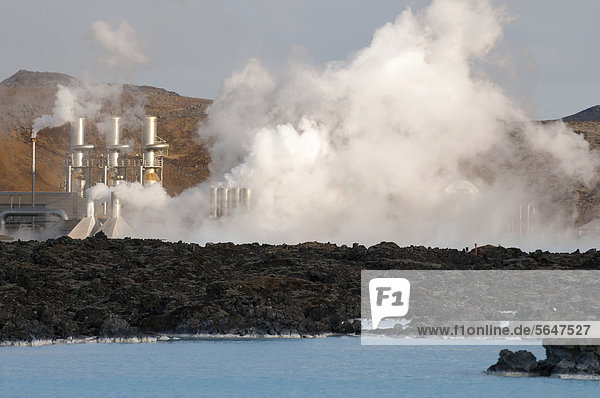 Kraftwerk Europa blau Spa Heiße Quelle Island Lagune Svartsengi Halbinsel Reykjanes