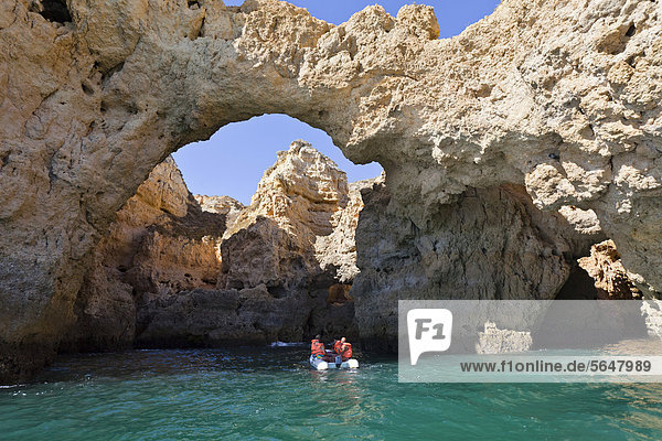 Rock formations on the Algarve coast  near Lagos  Atlantic coast  Portugal  Europe