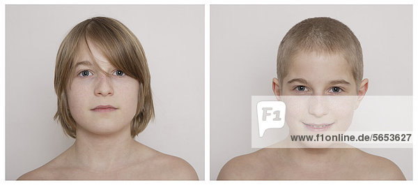 Teenage Boy vor und nach dem Haarschnitt
