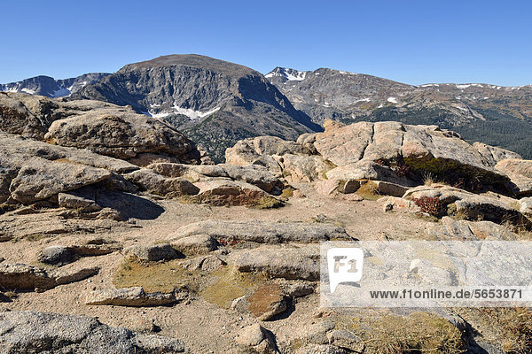 Blick auf Terra Tomah Mountain und Mount Ida von der Trail Ridge Road  Rocky Mountain National Park  Colorado  USA