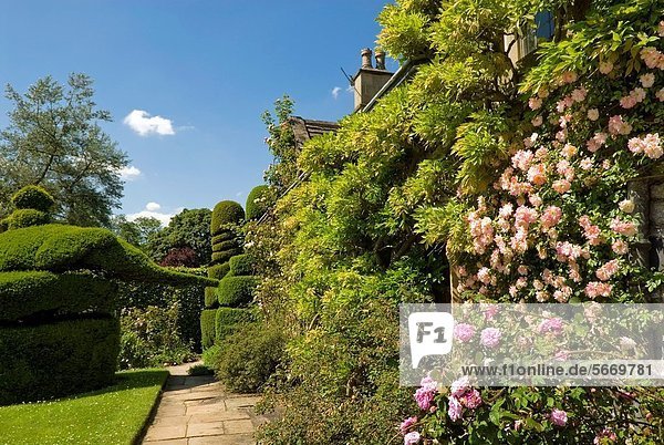 nahe Palast Schloß Schlösser Halle Garten Derbyshire