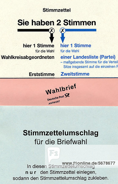 Briefwahl Wahlzettel  Wahlschein  Stimmzettel  Landtagswahl 2012  Deutschland  Europa