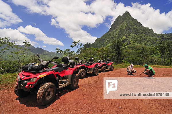 Quad bike tour on Moorea Windward Islands Society Islands French Polynesia Pacific Ocean