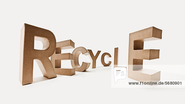 Letters spelling the word recycle